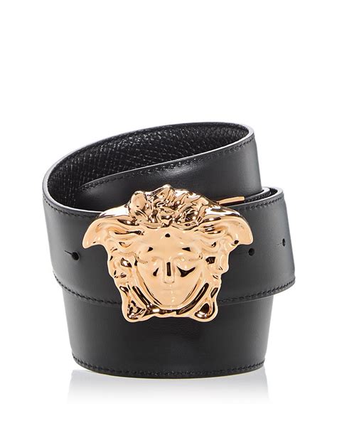 Versace Men's Medusa Buckle Leather Belt Men 